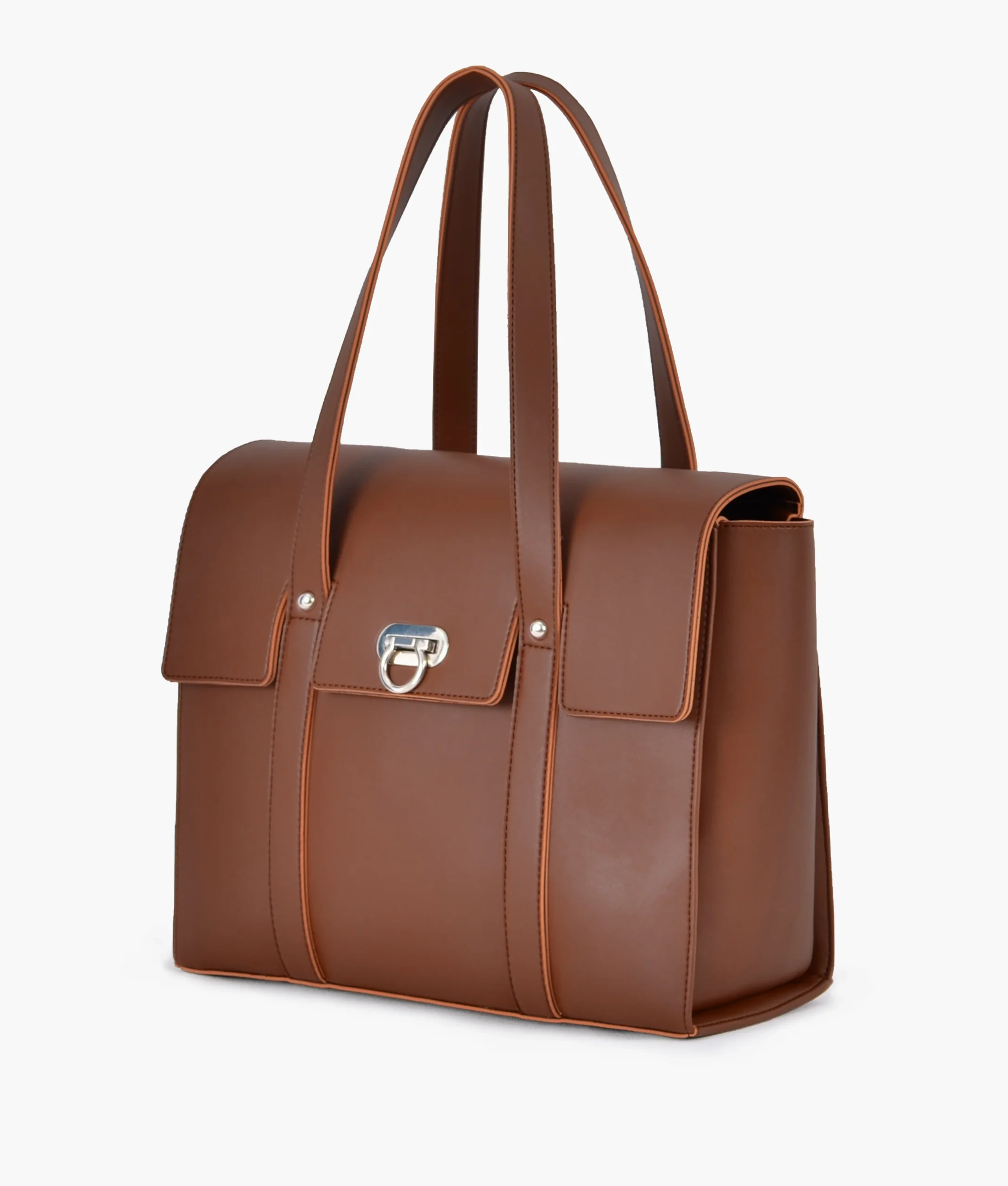 Stylish Brown Carry-All Satchel Bag
