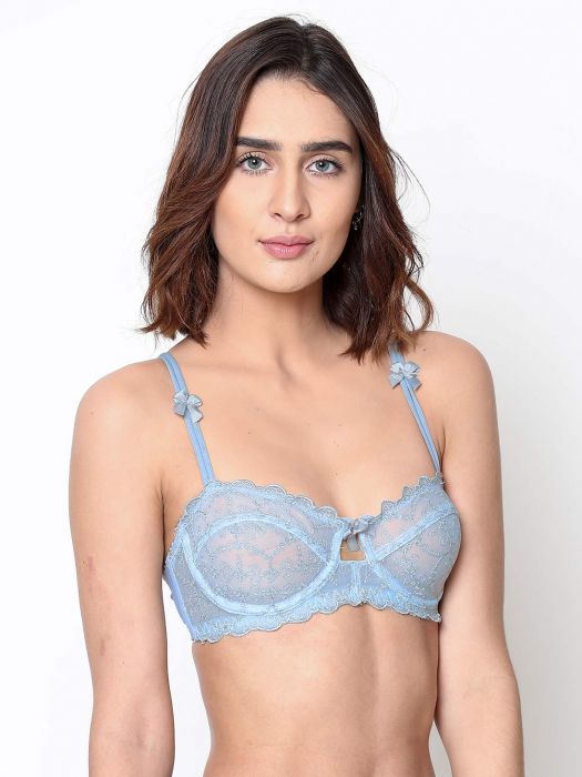 Susie Dusty Blue Mesh Bridal Bra