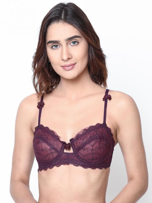 Susie Maroon Mesh Bridal Bra