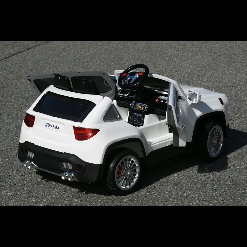 Kids 12V battery operated ride on car toy with realistic dashboard features