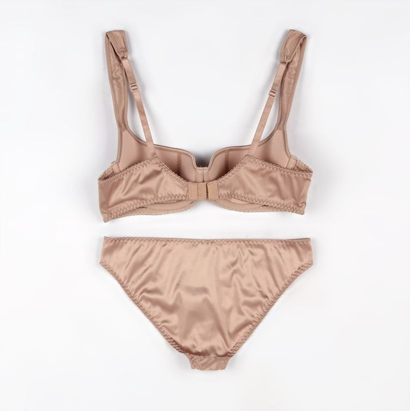 Elegant Ultra Thin Half-Cup Smooth Comfortable Bra Panty Set crafted with soft breathable fabric and a flattering half-cup design for a natural and graceful look.