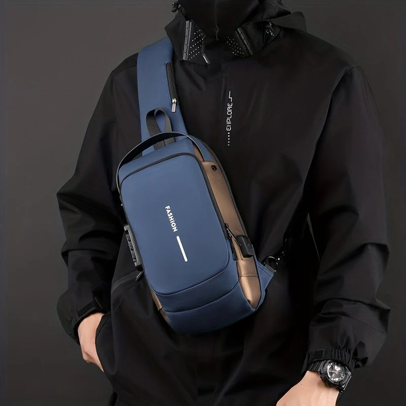 Durable Unisex Anti-Theft Sling Bag with water-resistant fabric and reinforced stitching, ideal for commuting, travel, and outdoor activities.