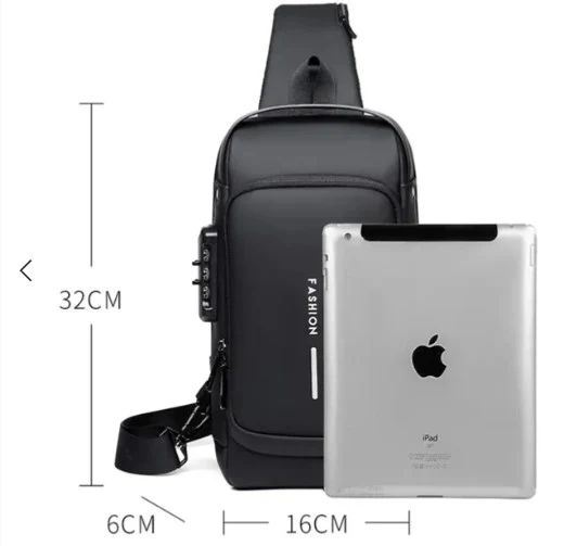 Stylish Unisex Anti-Theft Sling Bag crafted with durable material and a sleek modern design, perfect for both men and women on the go.