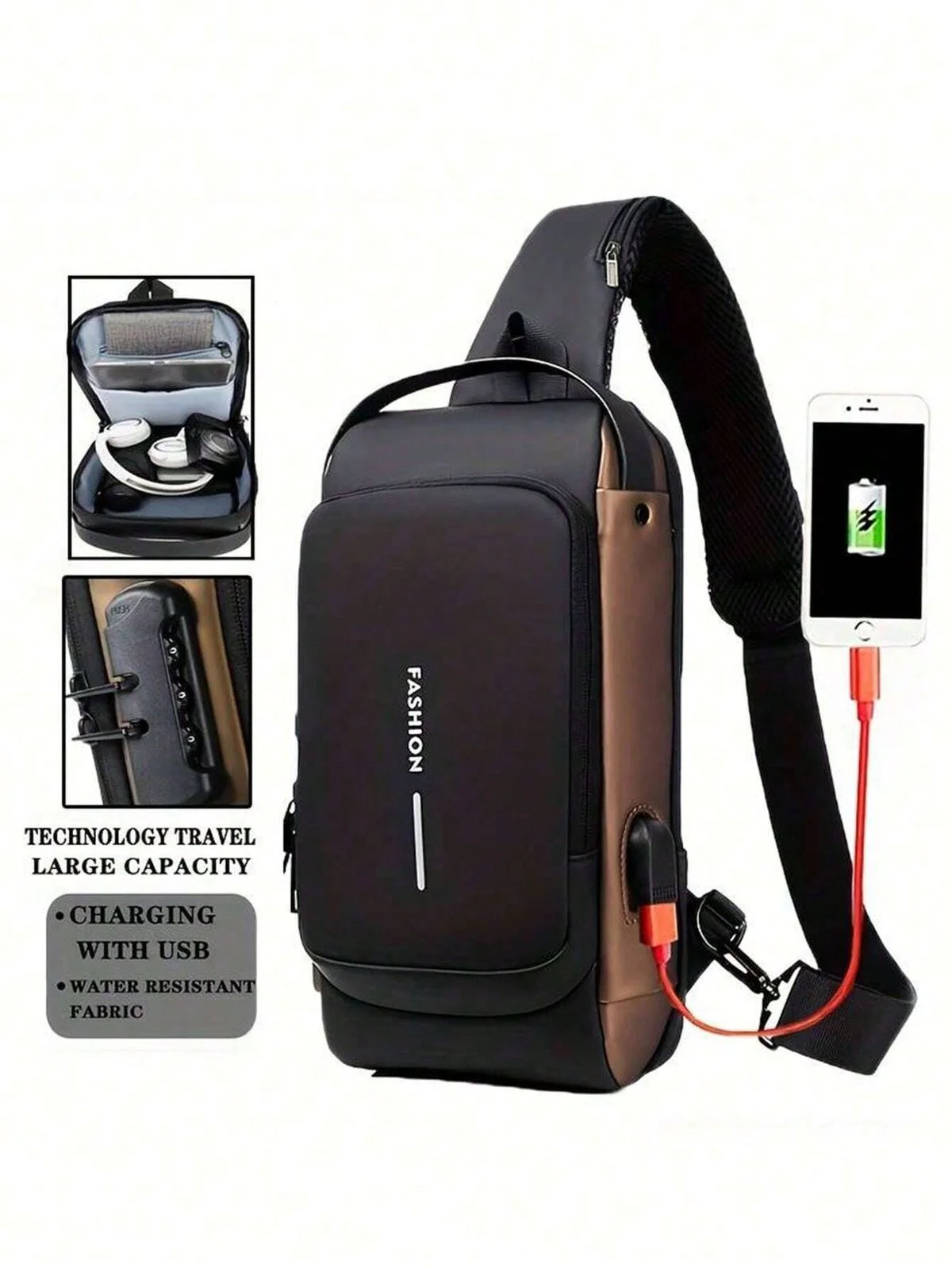 Secure Unisex Anti-Theft Sling Bag designed with hidden zippers and smart compartments to protect valuables during travel and daily use.