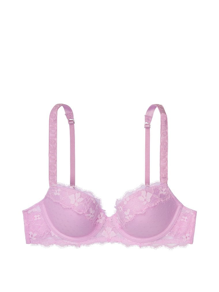 Violet Muse Lace and Dot With Love Strap Demi Bra
