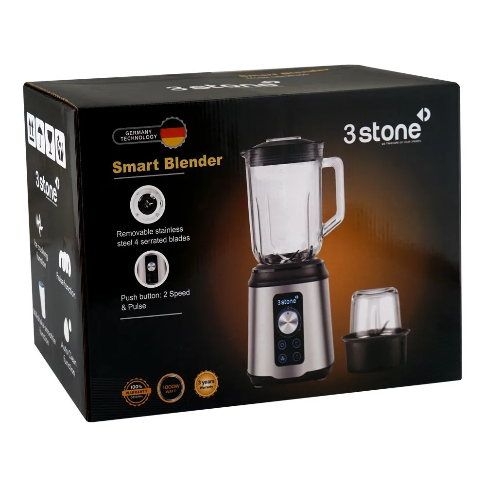 Side view of 3stone 2-in-1 smart blender, 1000w, sbnr300