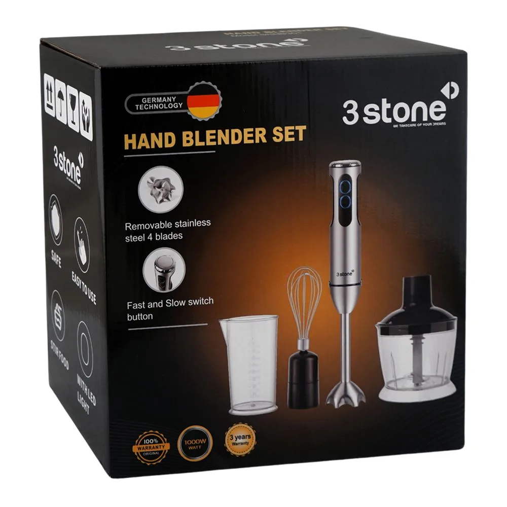 Comfortable casual 3stone 4-in1 hand blender set, 1000w, 220–240v, shnb301