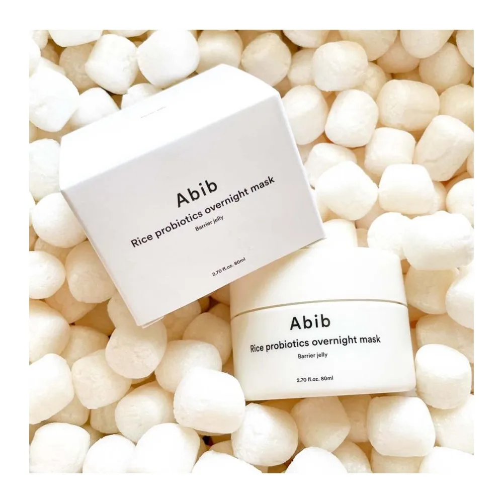 Abib Rice Probiotics Barrier Jelly Overnight Mask, Overnight Repair & Hydration Care, Rice Extract, 80ml