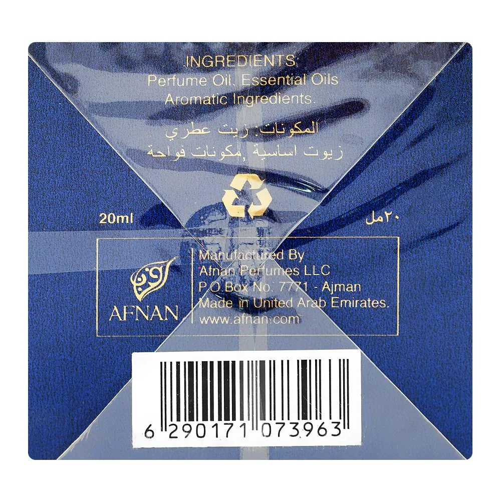 Side view of afnan ebdaa concentrated perfume oil, for men & women, 20ml