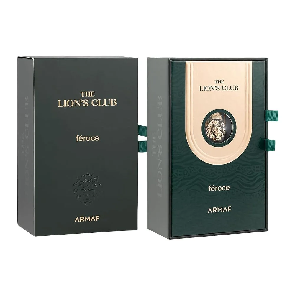 Side view of afnan the lion's club feroce, eau de parfum, for men & women, 100ml