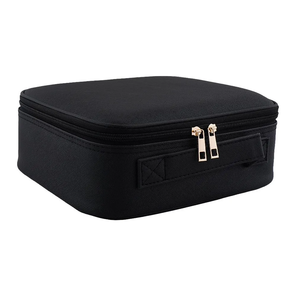AJF Makeup Organizer with LED Mirror, Black
