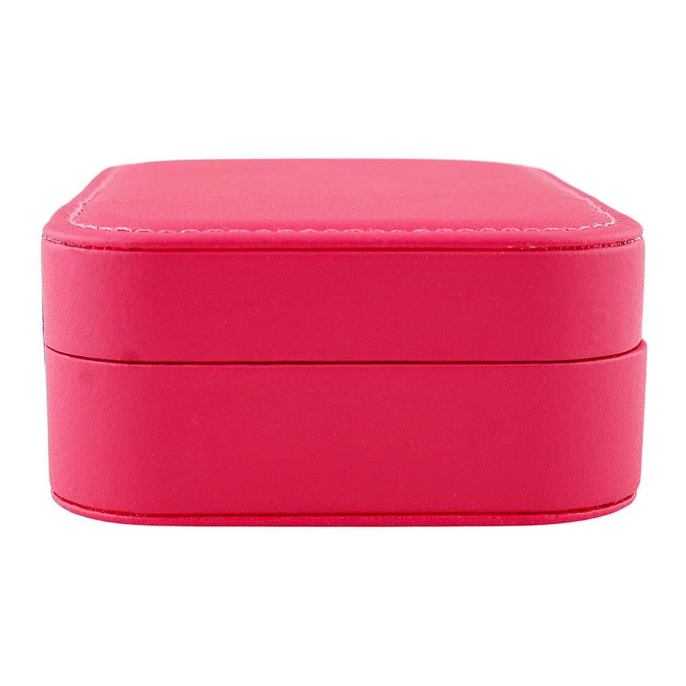 Premium everyday wear ajf portable jewelry storage organizer box for rings, earrings & necklaces, mature pink, ba-3