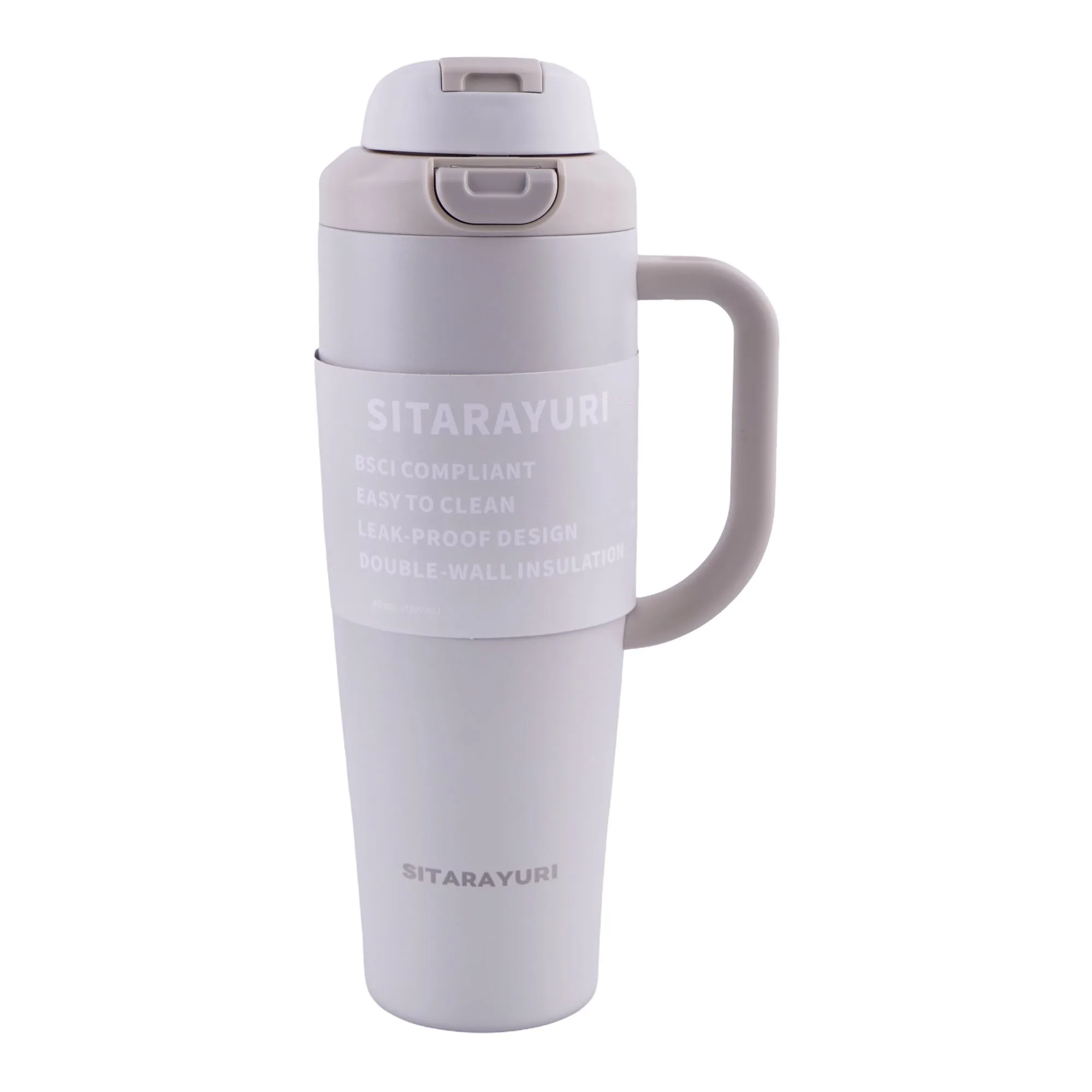 AJF Sitarayuri Stainless Steel Vacuum Insulated Tumbler, 1200ml, Beige