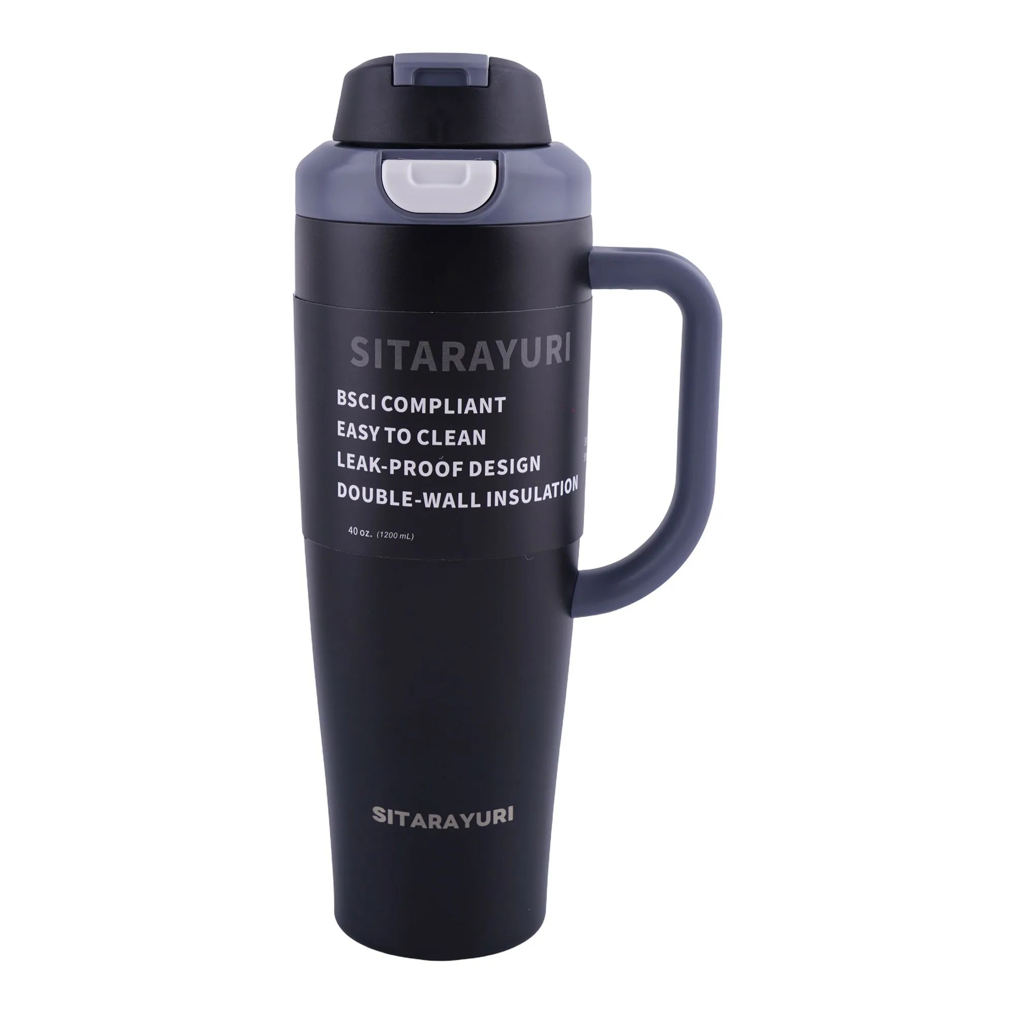 AJF Sitarayuri Stainless Steel Vacuum Insulated Tumbler, 1200ml, Black