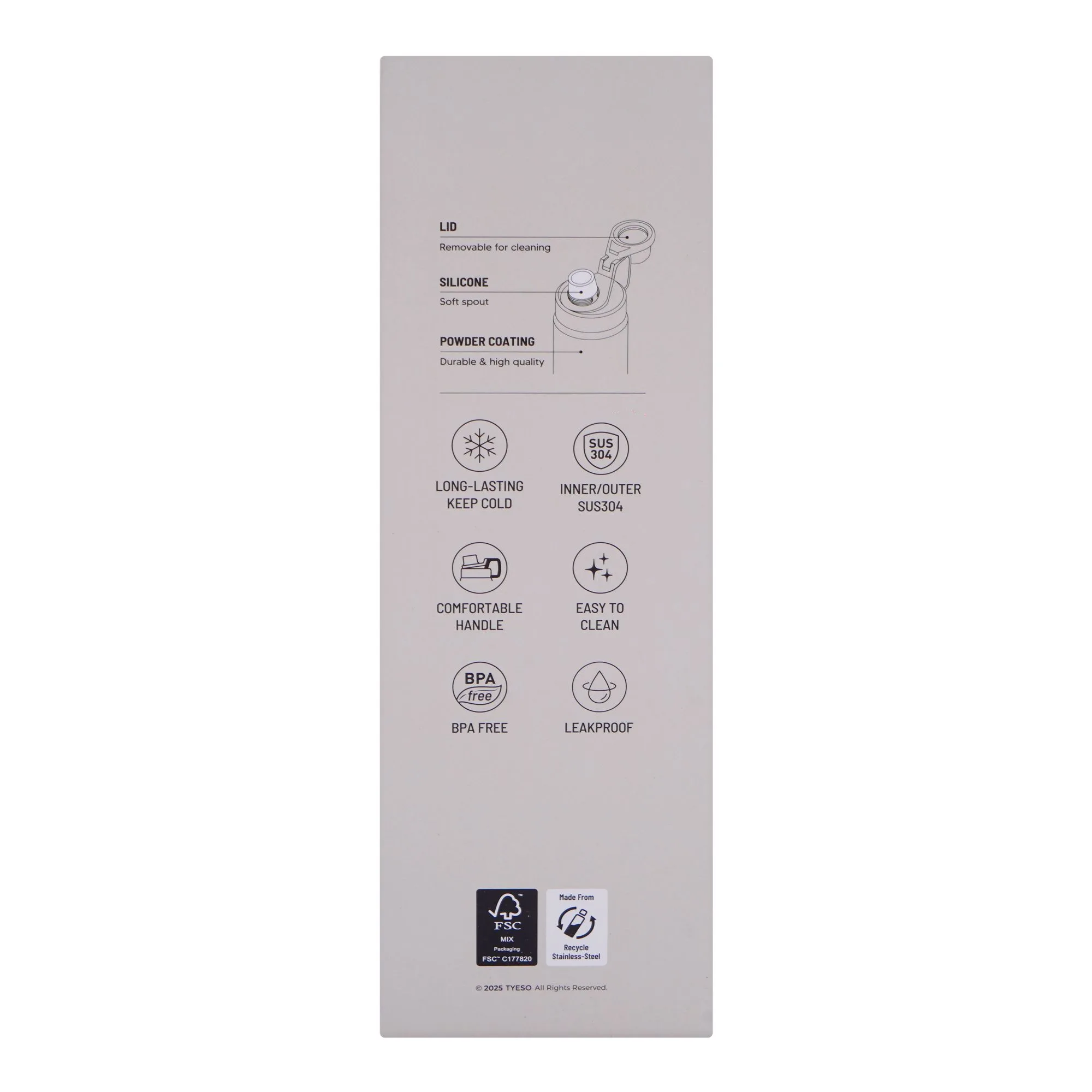 Close-up design of ajf tyeso vacuum insulated stainless steel tumbler, 1200ml, beige