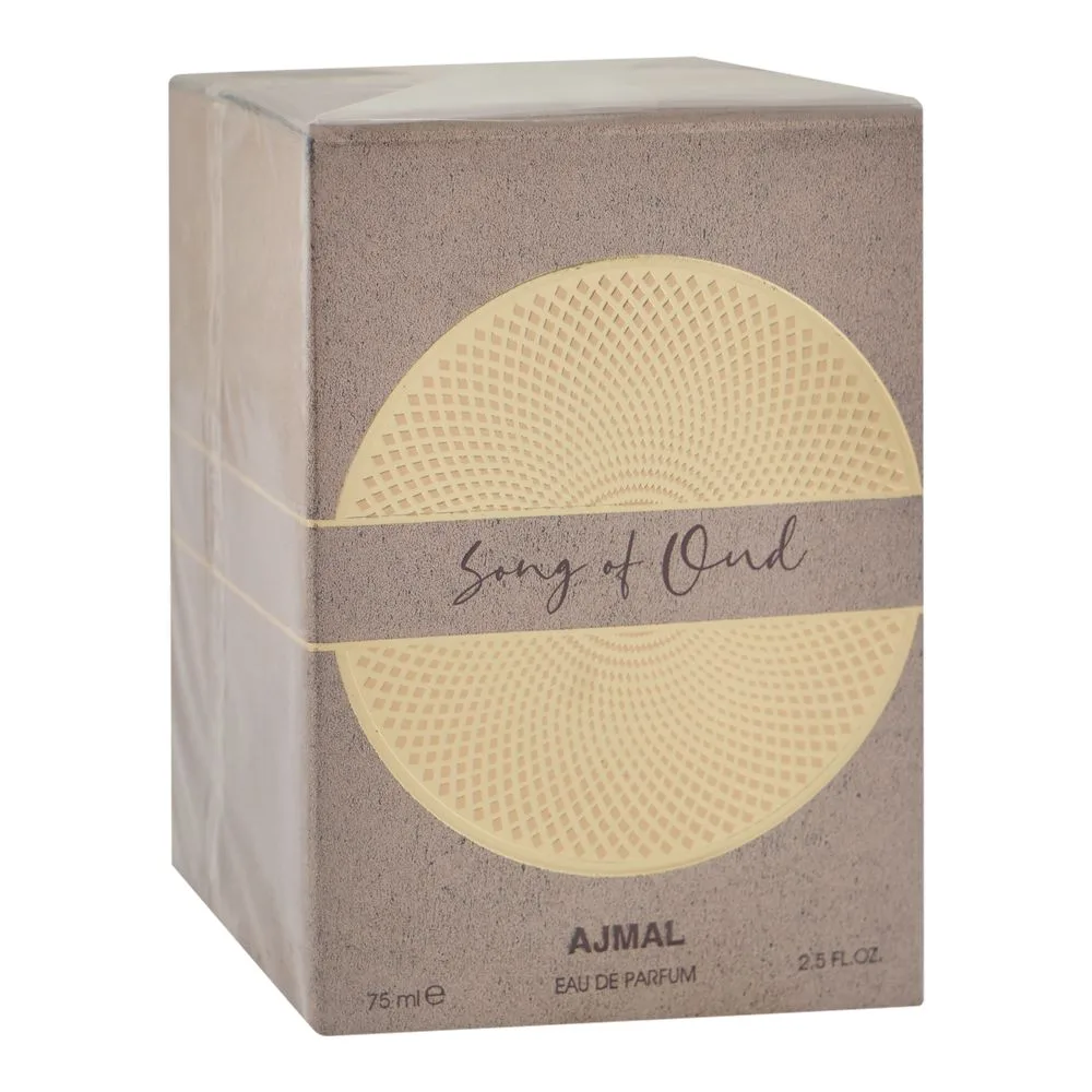 Side view of ajmal song of oud, eau de parfum, for men & women, 75ml