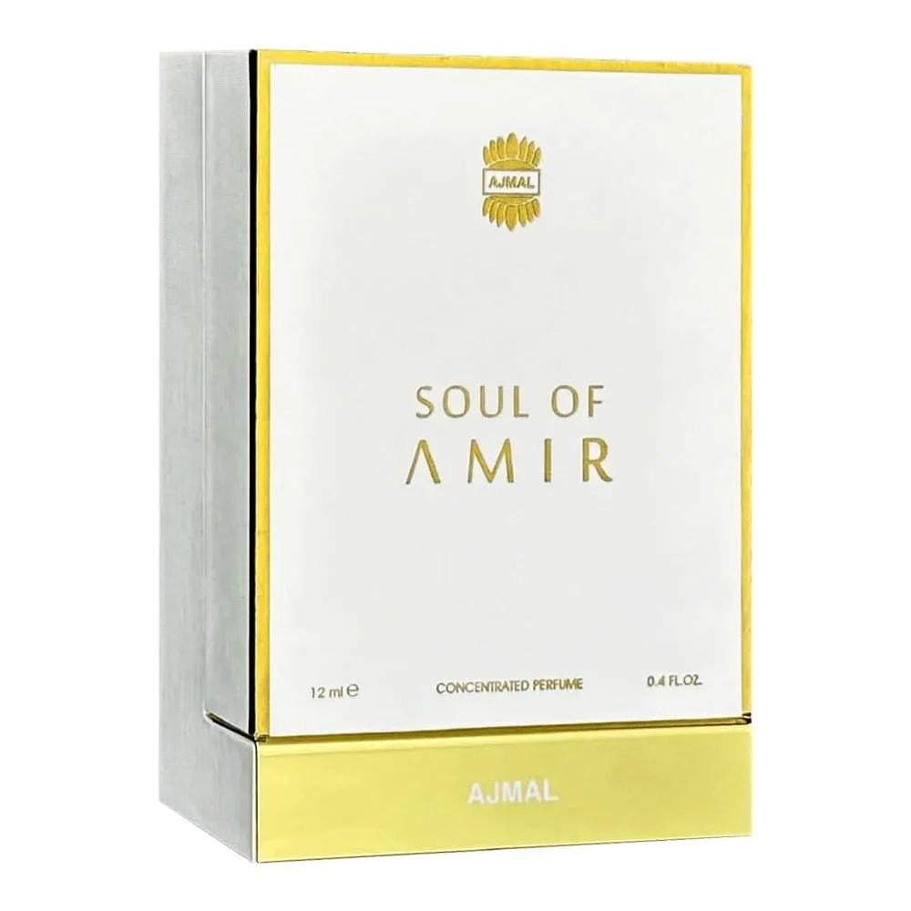 Side view of ajmal soul of amir concentrated perfume, for men & women, 12ml