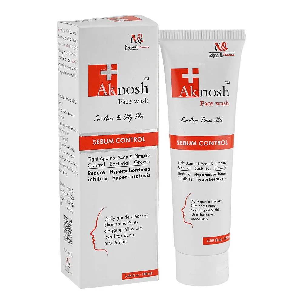 Aknosh Face Wash, Sebum Control, Anti-Acne, For Acne prone Skin, 100ml