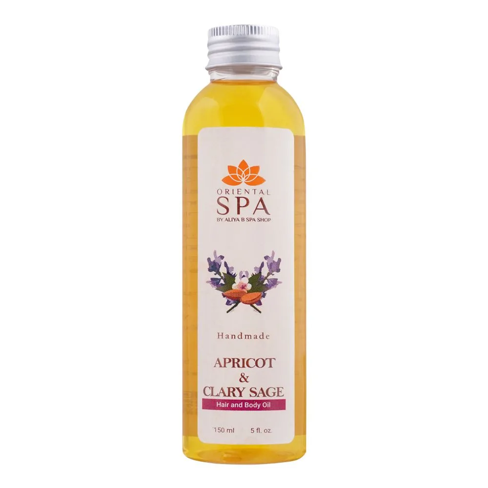 Aliya B Apricot & Clary Sage Hand Made Massage Oil, 150ml