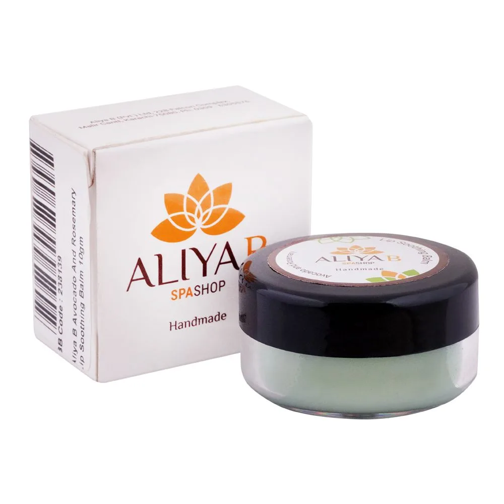 Aliya B Avocado & Rosemary Hand Made Lip Balm, For Ultimate Lip Care, 10g