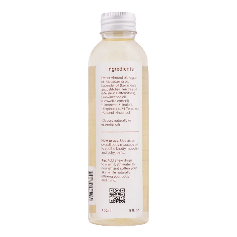 Side view of aliya b french lavender hand made body oil, 150ml