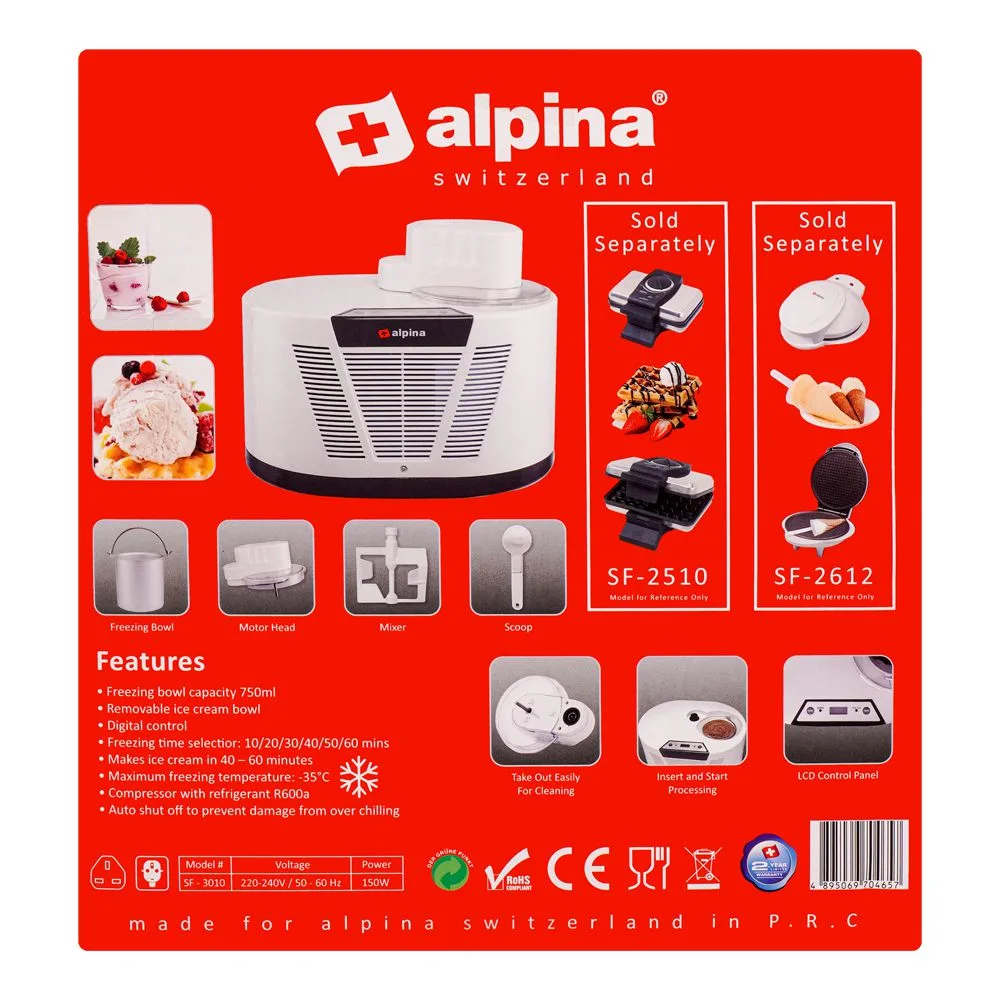Comfortable casual alpina ice cream maker, sf-3010