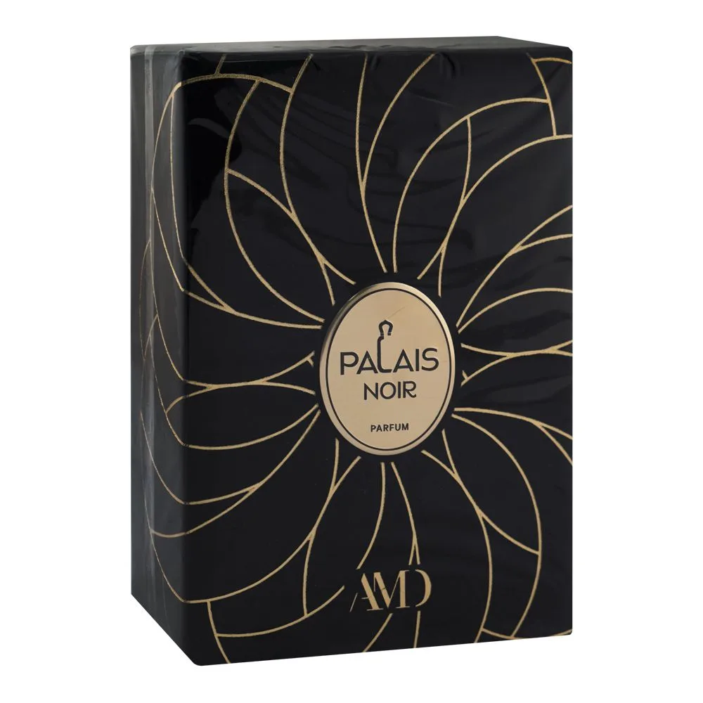 Side view of amd palais noir parfum, for men & women, 100ml