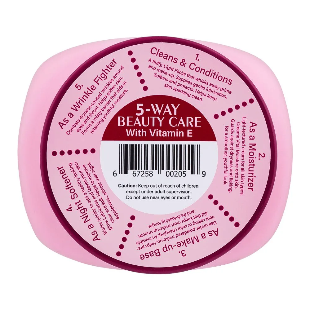 Side view of american care 5 way beauty care cream with vitamin e, 500g