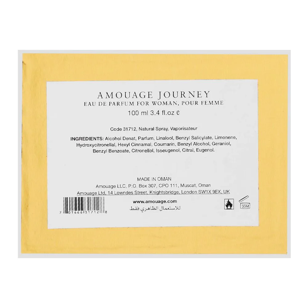 Side view of amouage journey women sleek look, eau de parfum, 100ml