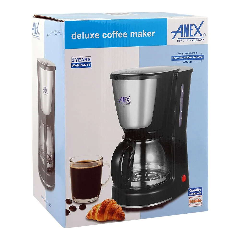 Comfortable casual anex deluxe coffee maker, 550w, 220-240v, 750ml capacity, ag-801
