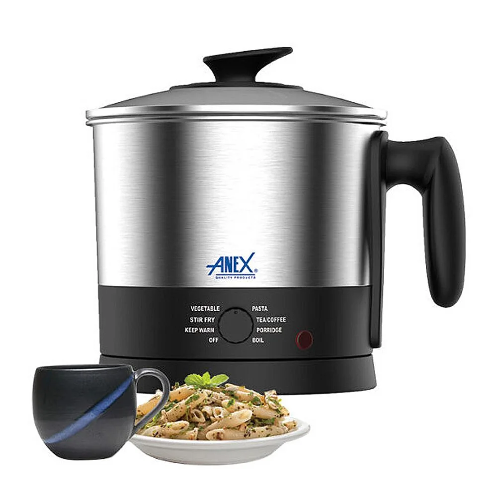 Side view of anex deluxe electric kettle, 1600ml capacity, 600w, ag-4054