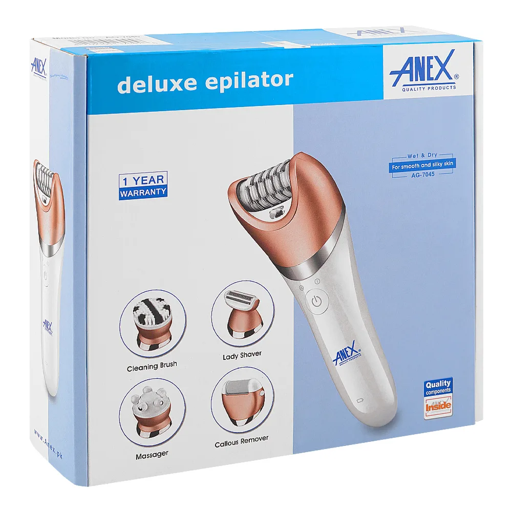 Side view of anex deluxe epilator, 1400-1600w, 220-240v, ag-7045