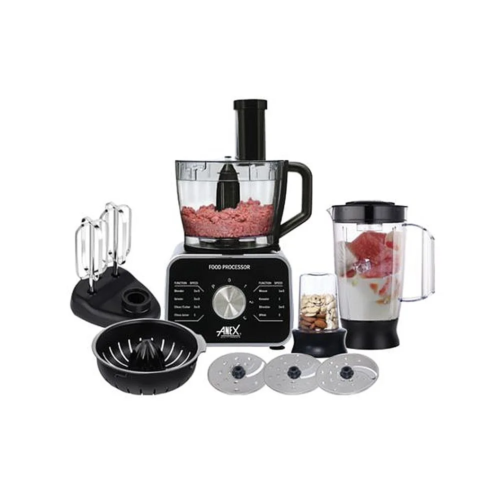 Anex Deluxe Food Processor, 800-1100W, Black, AG-3156
