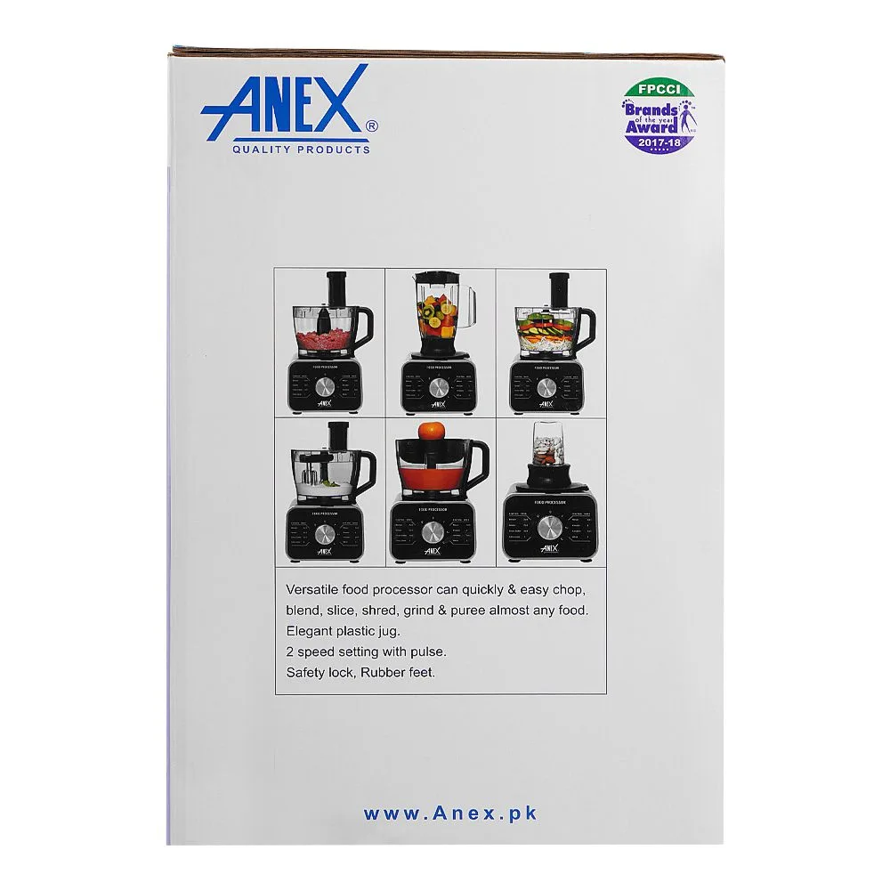 Comfortable casual anex deluxe food processor, 800-1100w, black, ag-3156