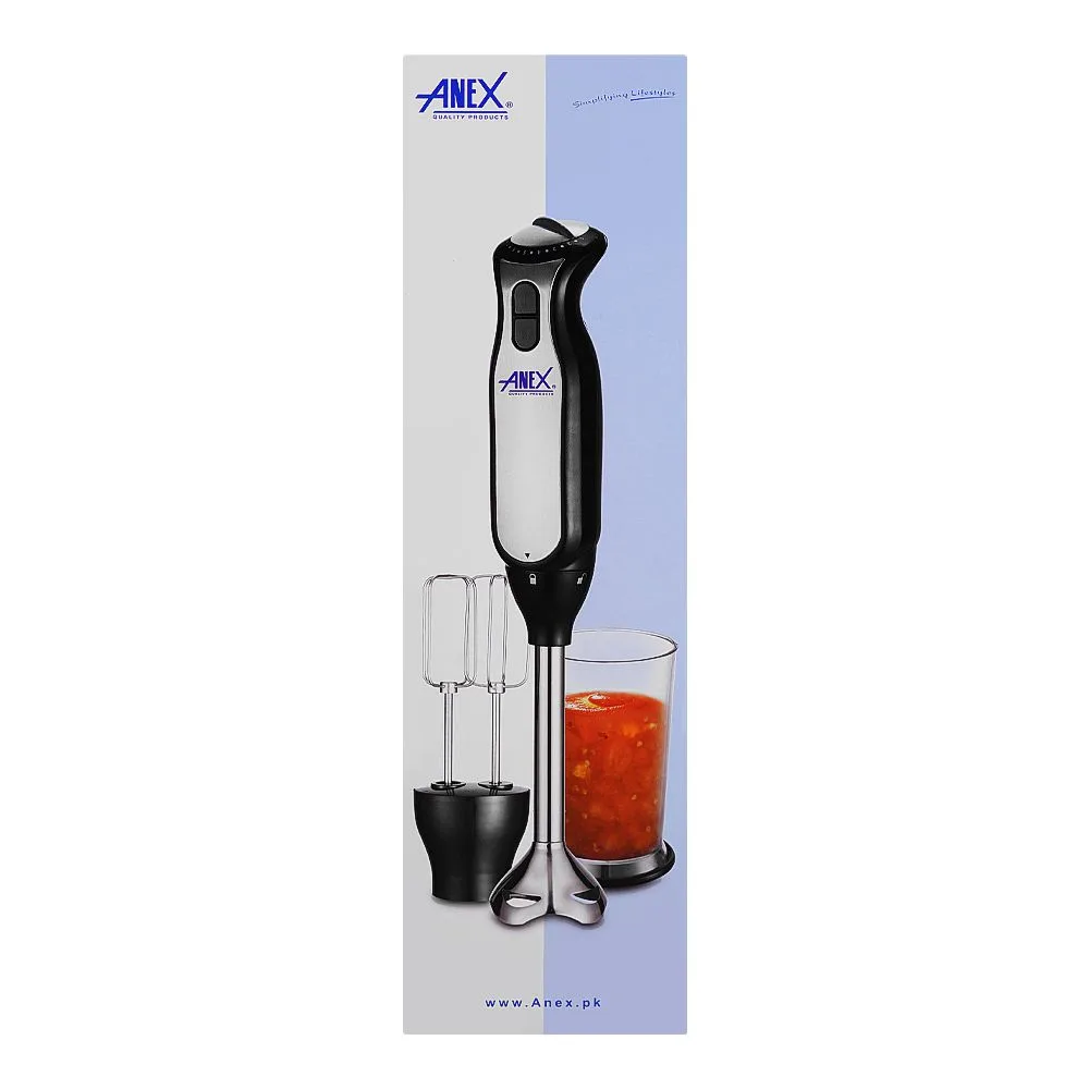 Comfortable casual anex deluxe hand blender, 800w, black, ag-129