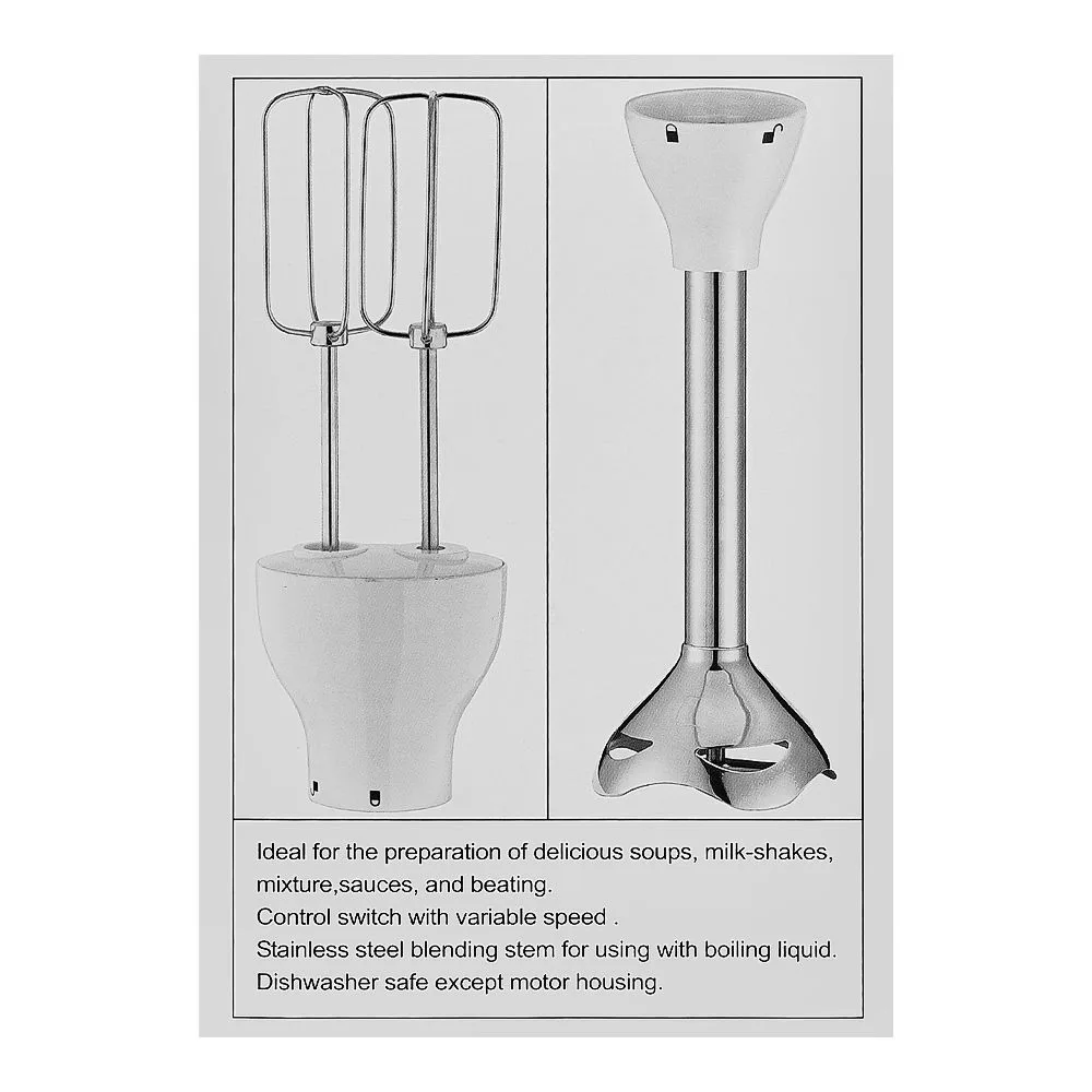 Close-up design of anex deluxe hand blender, 800w, black, ag-129