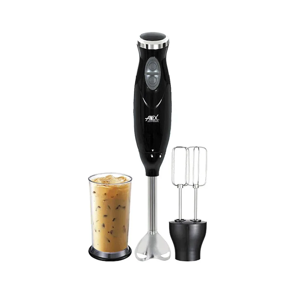 Anex Deluxe Hand Blender With Beater, 300W, Black, AG-126
