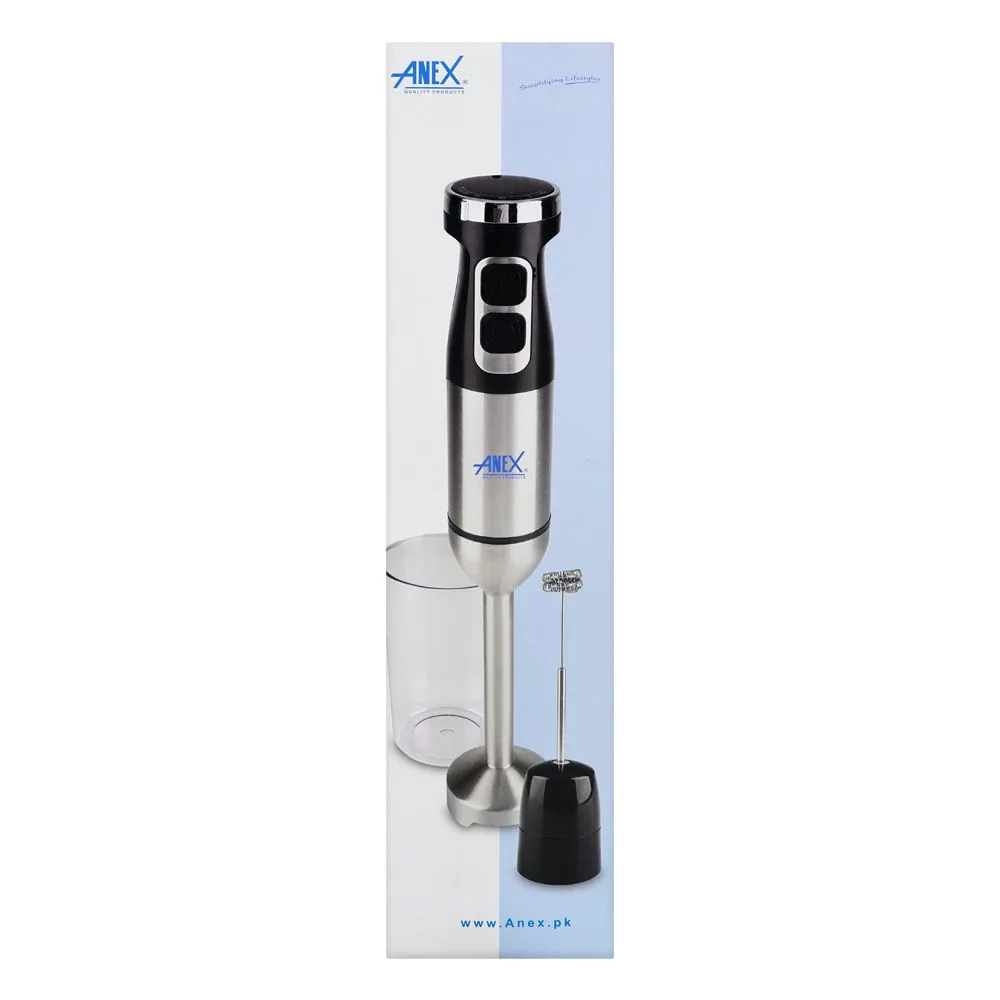 Comfortable casual anex deluxe hand blender with milk frother & beaker, dc1000w, black, ag-144