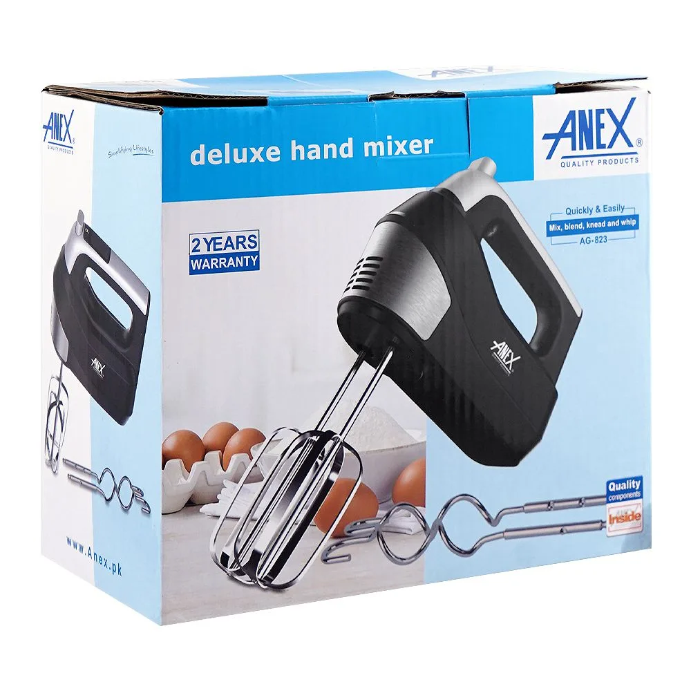 Side view of anex deluxe hand mixer, 300w, 220-240v, ag-823