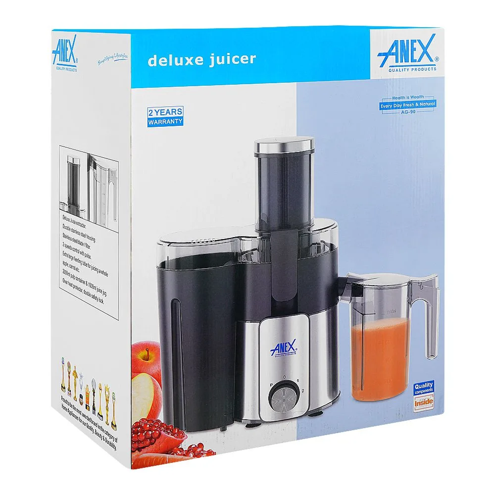 Side view of anex deluxe juicer, 600w, ag-90