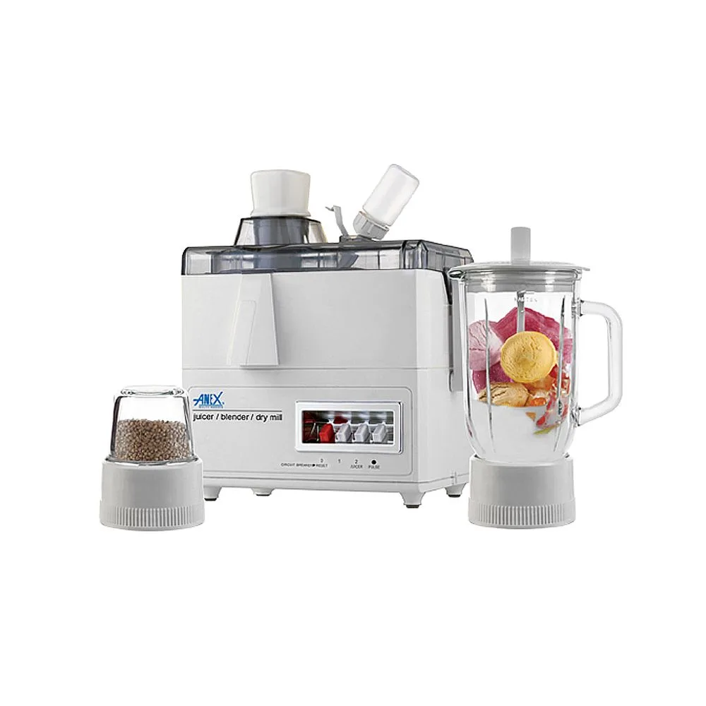 Anex Deluxe Juicer, Blender & Dry Mill, 600W, 1000ml Container, White, AG-176GL