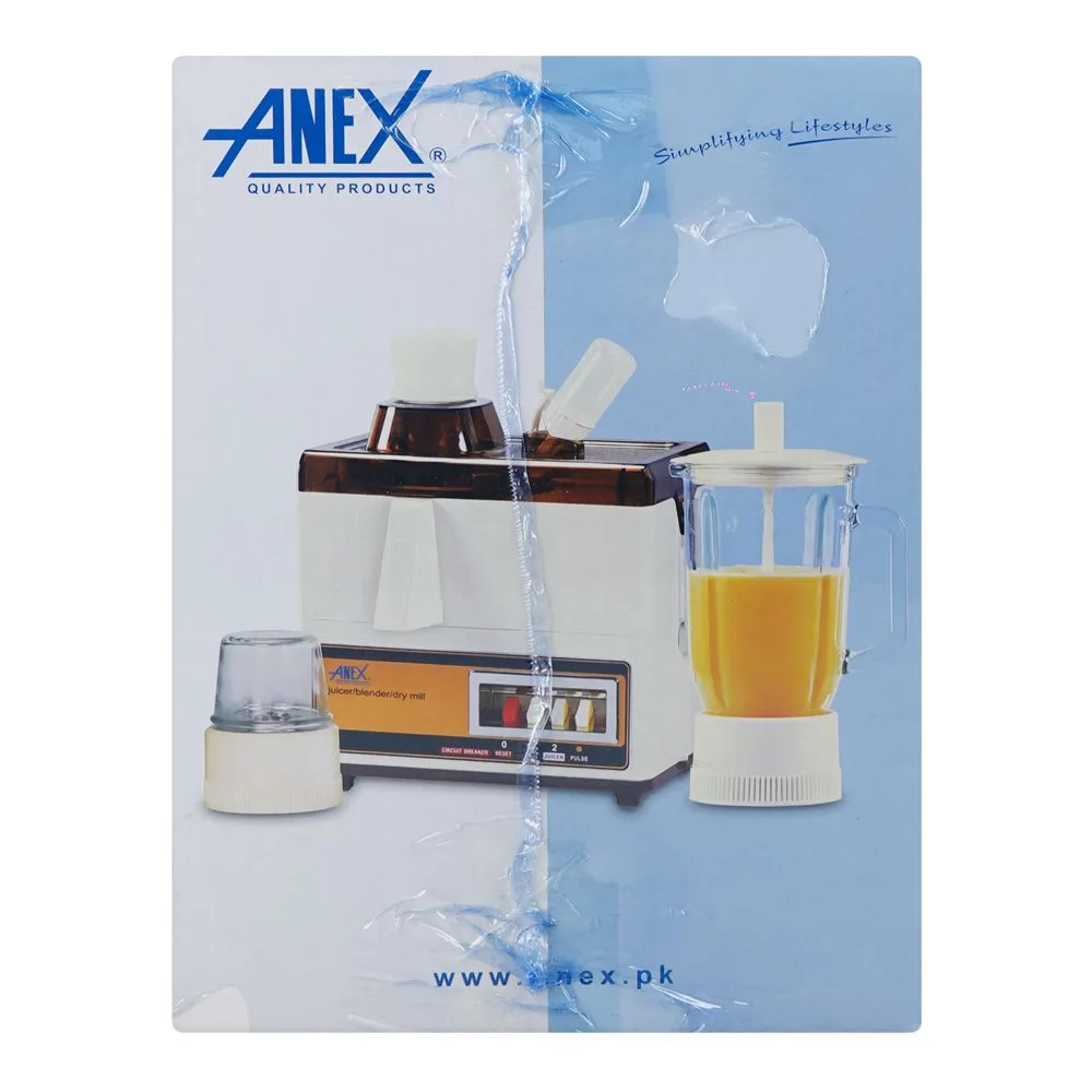 Comfortable casual anex deluxe juicer blender dry mill, 600w, 220-240v, ag-177gl
