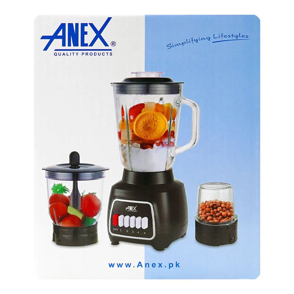 Comfortable casual anex deluxe juicer blender grinder, 500w, 220-240v, black, ag-6137gl
