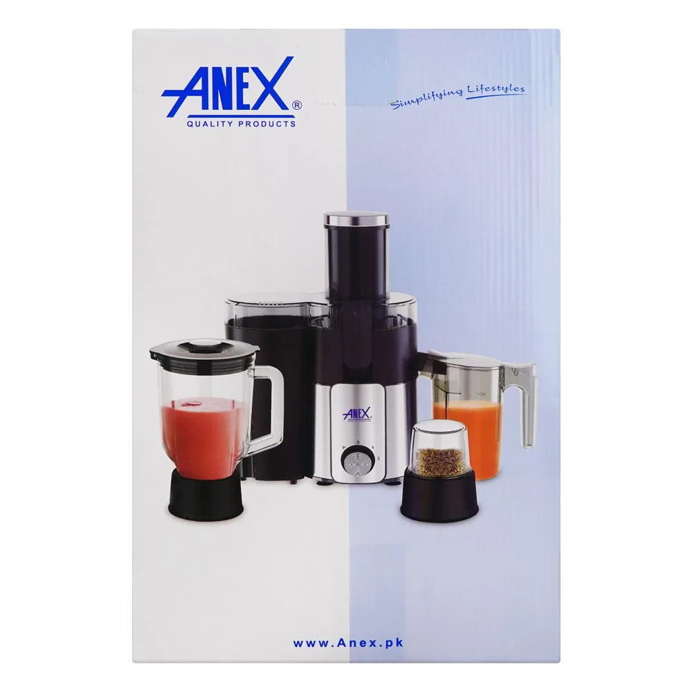 Comfortable casual anex deluxe juicer blender grinder, 600w, black, ag-190