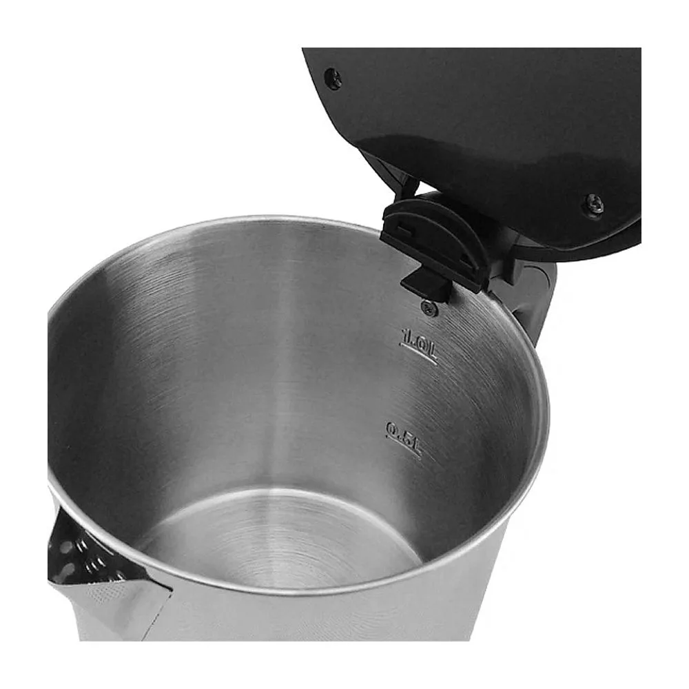 Comfortable casual anex deluxe kettle, 1350w, 1000ml capacity, black & silver, ag-4053