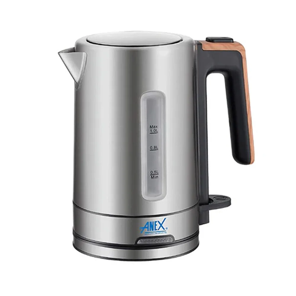 Anex Deluxe Kettle, 1850-2200W, 1000ml Capacity, Black & Silver, AG-4051