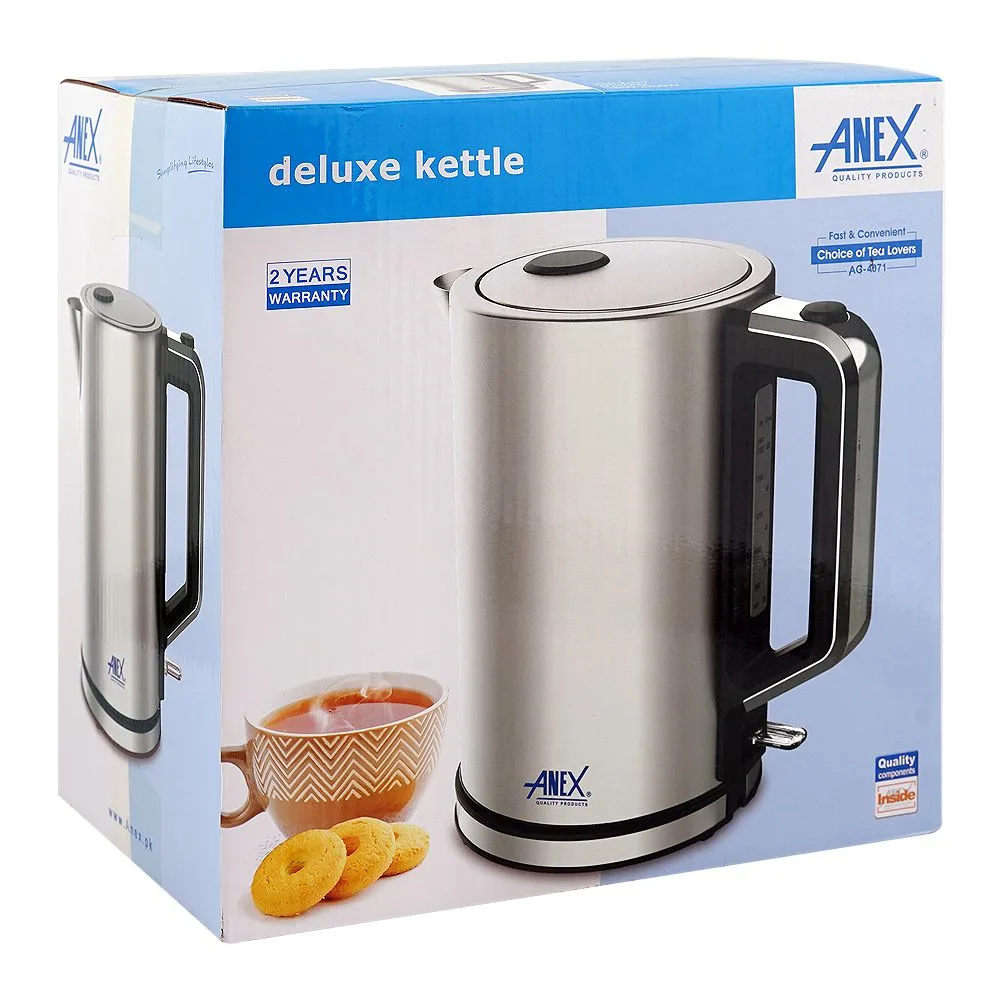 Comfortable casual anex deluxe kettle, 1850-2200w, 22-240v, 1.7 liter capacity, ag-4071