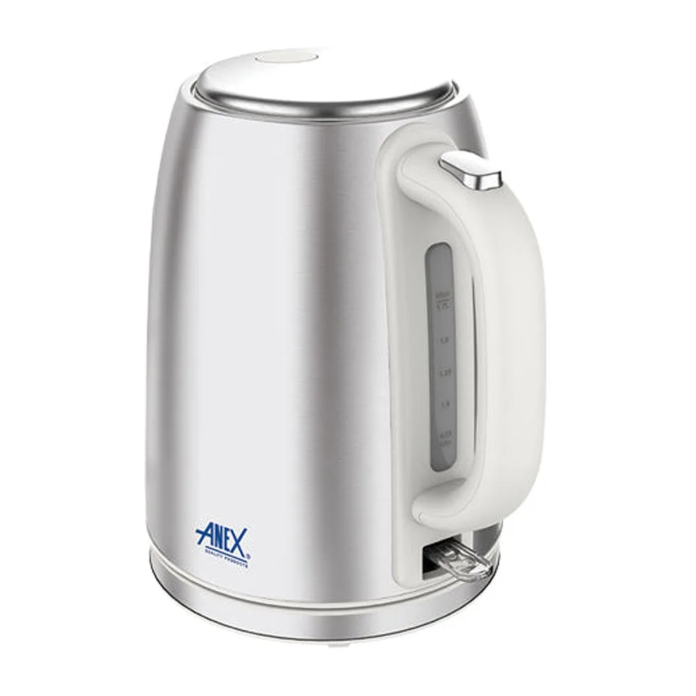 Side view of anex deluxe kettle, 1850-2200w, 220-240v, 1.7 liter capacity, ag-4072