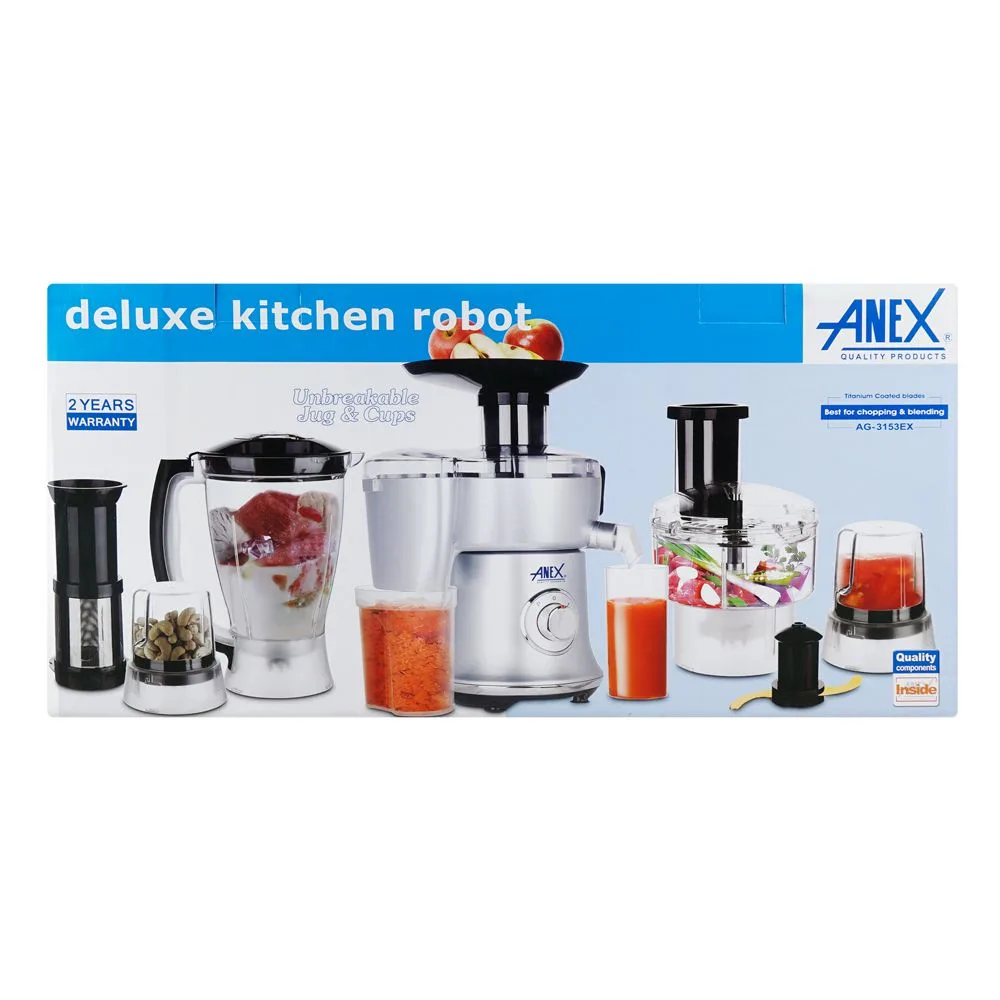 Comfortable casual anex deluxe kitchen robot, 450w, 220-240v, white, ag-3153