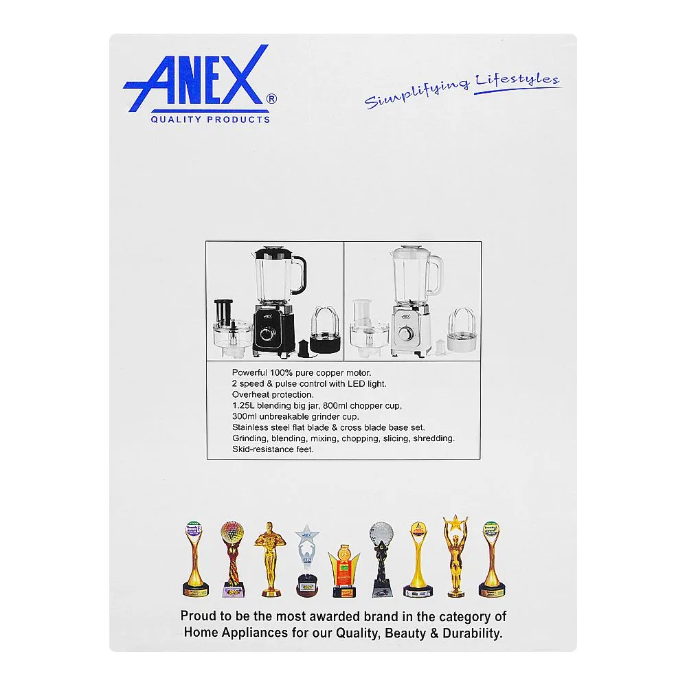 Comfortable casual anex deluxe kitchen robot food factory, 380w, white, ag-2146